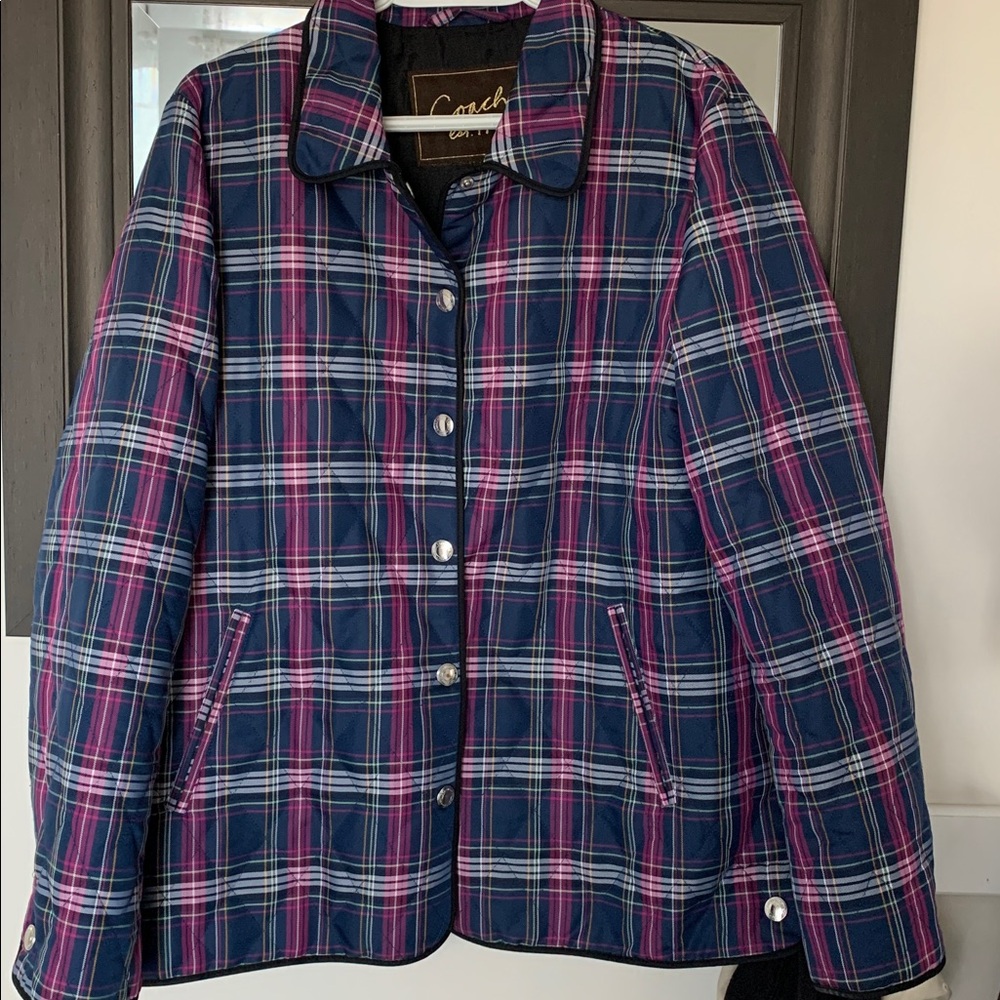 Coach Blue and purple Plaid Jacket